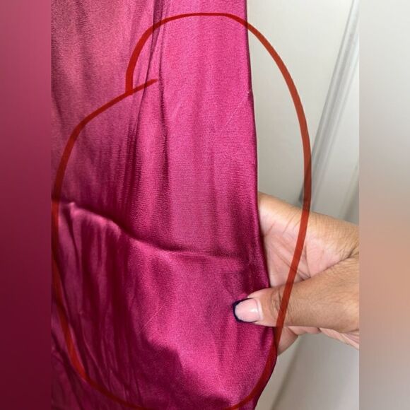 Vince Beet/Brown Spaghetti Strap Ombré Satin Slip Midi Dress Size Small - Picture 10 of 16